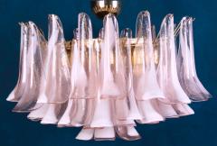 Charming Pink and White Murano Glass Petal Chandelier or Ceiling Light - 3943474