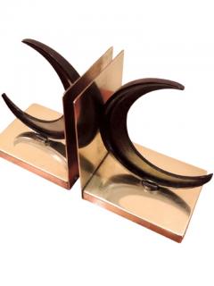 Chase Crescent Moon Bakelite and Brass Bookends - 1492399