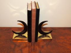 Chase Crescent Moon Bakelite and Brass Bookends - 1492403