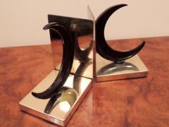 Chase Crescent Moon Bakelite and Brass Bookends - 1492404
