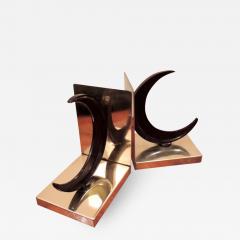 Chase Crescent Moon Bakelite and Brass Bookends - 1492709