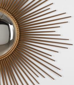 Chaty Vallauris Large Mid Century French Sunburst Convex Mirror by Chaty Vallauris - 4596429