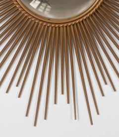 Chaty Vallauris Large Mid Century French Sunburst Convex Mirror by Chaty Vallauris - 4596430