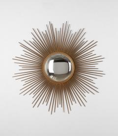 Chaty Vallauris Large Mid Century French Sunburst Convex Mirror by Chaty Vallauris - 4596455