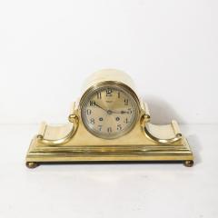 Chelsea Clock Co Art Deco Sculptural Polished Brass Clock by Chelsea Clock Co For Tiffany - 4266019
