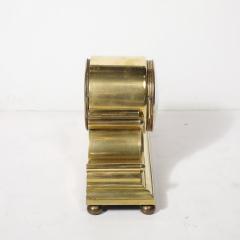 Chelsea Clock Co Art Deco Sculptural Polished Brass Clock by Chelsea Clock Co For Tiffany - 4266020