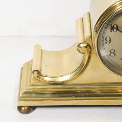 Chelsea Clock Co Art Deco Sculptural Polished Brass Clock by Chelsea Clock Co For Tiffany - 4266023
