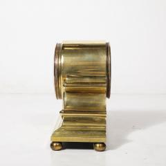 Chelsea Clock Co Art Deco Sculptural Polished Brass Clock by Chelsea Clock Co For Tiffany - 4266025
