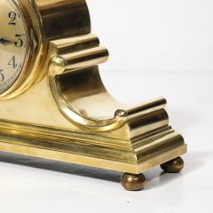 Chelsea Clock Co Art Deco Sculptural Polished Brass Clock by Chelsea Clock Co For Tiffany - 4266026