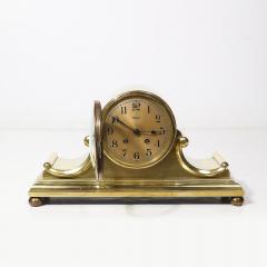 Chelsea Clock Co Art Deco Sculptural Polished Brass Clock by Chelsea Clock Co For Tiffany - 4266035