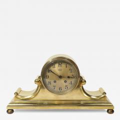 Chelsea Clock Co Art Deco Sculptural Polished Brass Clock by Chelsea Clock Co For Tiffany - 4267192