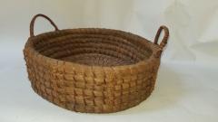 Cherokee pine needle round basket with splint - 3706836