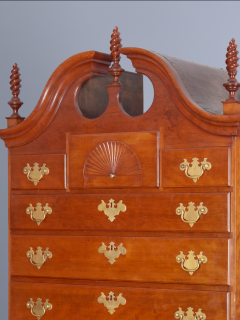 Cherry Bonnet Top Highboy - 1400979