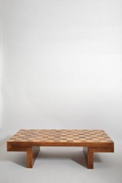 Chessboard wooden coffee table 1960s  - 4823491