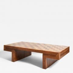 Chessboard wooden coffee table 1960s  - 4824444
