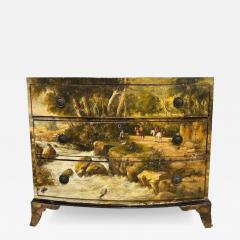 Chest of drawers painted with an oil landscape 19th century - 4495000