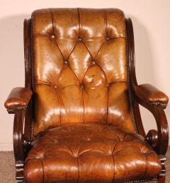 Chesterfield Armchair 19th Century From England - 3864011