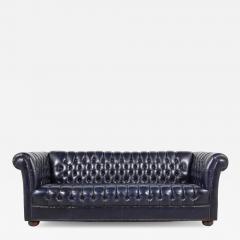 Chesterfield Blue Leather Sofa - 2845909