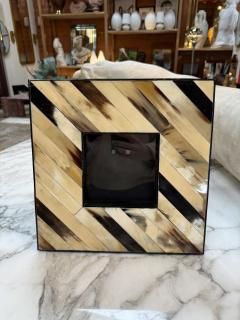 Chevron Pattern Natural Horn Inlay Square Photo Frame XL - 4371541