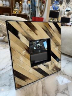 Chevron Pattern Natural Horn Inlay Square Photo Frame XL - 4371542