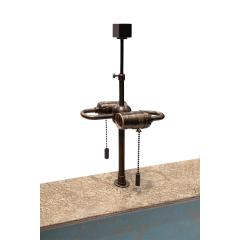 Chic Boxy Table Lamp in Textured Resin with Illuminating Front Panel 1940s - 3481356