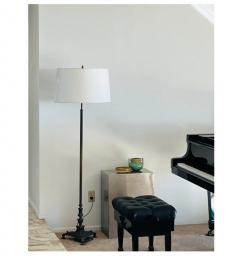 Chic French 40s Neoclassical Bronze Floor Lamp in the Style of Maison Jansen - 2878030