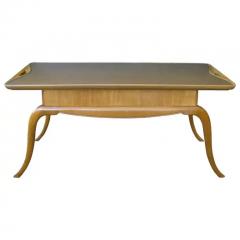 Chic Italian Midcentury Pearwood Cocktail Table with Splayed Legs - 3453336