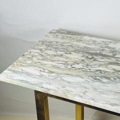 Chic Minimalist Patinated Brass and Marble Console or Library Table - 3729202