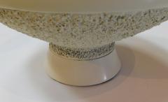 Chic Pair of American 1960s Ivory and Brown Lava Glaze Chalkware Lamps - 1613590