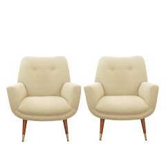 Chic Pair of Italian Scoop Chairs 1950 - 2929420