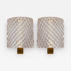 Chic Pair of Murano Demilune Wall Lights Contemporary - 1242169