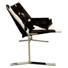 Chic Pair of Sling Chairs in Steel with Cow Hides 1963 - 509523