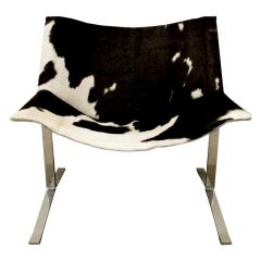 Chic Pair of Sling Chairs in Steel with Cow Hides 1963 - 509524