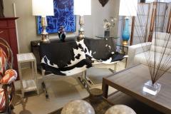 Chic Pair of Sling Chairs in Steel with Cow Hides 1963 - 509525