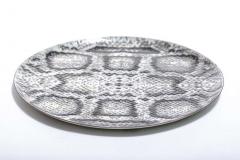 Chic Snakeskin Enameled Metal Serving Plate - 1976159