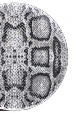 Chic Snakeskin Enameled Metal Serving Plate - 1976164