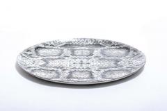 Chic Snakeskin Enameled Metal Serving Plate - 1976165