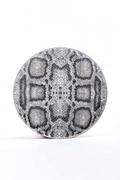 Chic Snakeskin Enameled Metal Serving Plate - 1976166