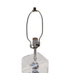 Chic Table Lamp in Lucite and Chrome with Silver Shade 1970s - 3515416