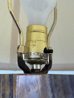 Chic Veined Onyx Table or Desk Lamp with Custom Silk Shade and Diffuser - 4253095