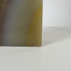 Chic Veined Onyx Table or Desk Lamp with Custom Silk Shade and Diffuser - 4253096
