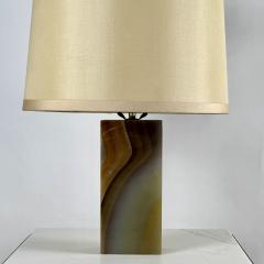 Chic Veined Onyx Table or Desk Lamp with Custom Silk Shade and Diffuser - 4253098