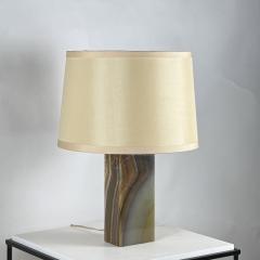 Chic Veined Onyx Table or Desk Lamp with Custom Silk Shade and Diffuser - 4253099