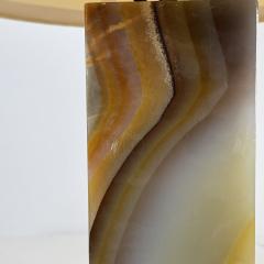 Chic Veined Onyx Table or Desk Lamp with Custom Silk Shade and Diffuser - 4253100