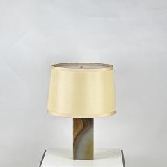 Chic Veined Onyx Table or Desk Lamp with Custom Silk Shade and Diffuser - 4253102