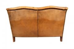 Child Size Brown Leather Sofa - 4138496