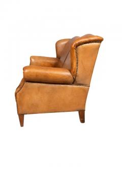 Child Size Brown Leather Sofa - 4138500