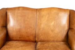 Child Size Brown Leather Sofa - 4138533