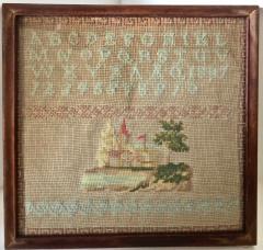 Child s Sampler American Dated 1887  - 2756190