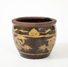 Chinese Art Deco Carved Glazed Dragon Jardiniere - 4588322